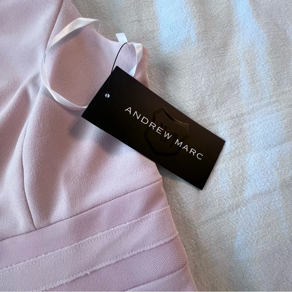 Andrew Marc Scoopneck Sleeveless A-Line Mini Dress Dusty Pink Women’s Size 8 NWT - Picture 13 of 14